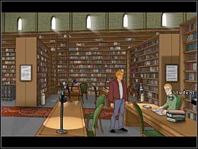Georgeowi nie pozostaje nic innego, jak rozejrzeć się po pomieszczeniu - Biblioteka | York | Broken Sword 2,5 The Return of the Templars - Broken Sword 2,5: The Return of the Templars - poradnik do gry