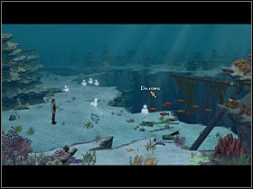 Z tymi trofeami Olaf płynie na rozstaje dróg (urwisko), gdzie kieruje się w lewo - Pozbyć się duchów; Dotrzeć do wraku | Głębiny oceanu - Zaginiona historia: Tale of Hero - poradnik do gry