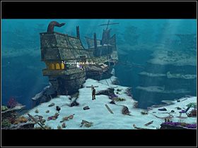 I wreszcie decyduje się popłynąć w stronę wraku, przy którym natyka się na jeszcze jedną niespokojną duszę - kapitana tegoż okrętu - Pozbyć się duchów; Dotrzeć do wraku | Głębiny oceanu - Zaginiona historia: Tale of Hero - poradnik do gry