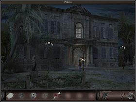 Niechętnie - jednak nie mając innego wyjścia - Nicole maszeruje pod wejście (zbliżenie) do posiadłości Carnota - Francja, Marsylia - Posiadłość Louisa Carnota | Kuba, Posiadłość Montoute - Art of Murder: Klątwa Lalkarza - poradnik do gry