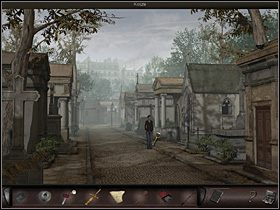 Dotarłszy do miejsca, gdzie z głównej drogi można było skręcić w lewo lub w prawo, maszeruje tym razem w lewo - Cmentarz Montmartre (1) | Francja, Paryż | Art of Murder Klątwa Lalkarza - Art of Murder: Klątwa Lalkarza - poradnik do gry