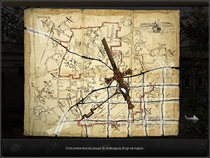 I podobnie jak wcześniej (klikając na kluczu PPM) agentka obraca nim aż do wytyczenia kolejnego fragmenty trasy (stosowny komentarz ze strony bohaterki) - Cmentarz Montmartre (2) | Francja, Paryż | Art of Murder Klątwa Lalkarza - Art of Murder: Klątwa Lalkarza - poradnik do gry