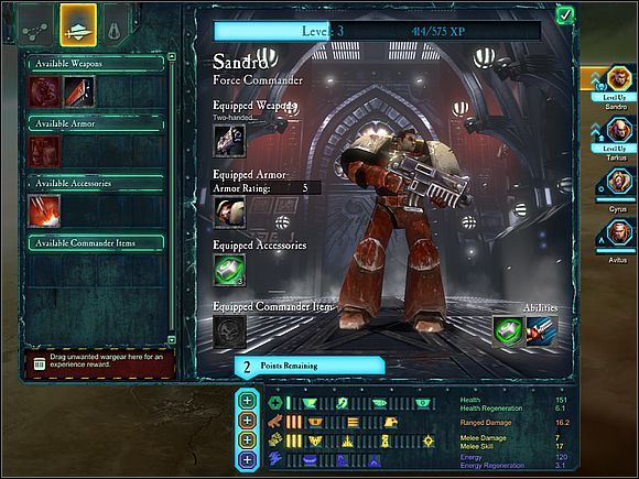 Inwestowanie punktów i dobór wyposażenia to szalenie ważna kwestia w grze. - Rozwój postaci | Kampania Warhammer 40,000 Dawn of War II - Warhammer 40,000: Dawn of War II - poradnik do gry