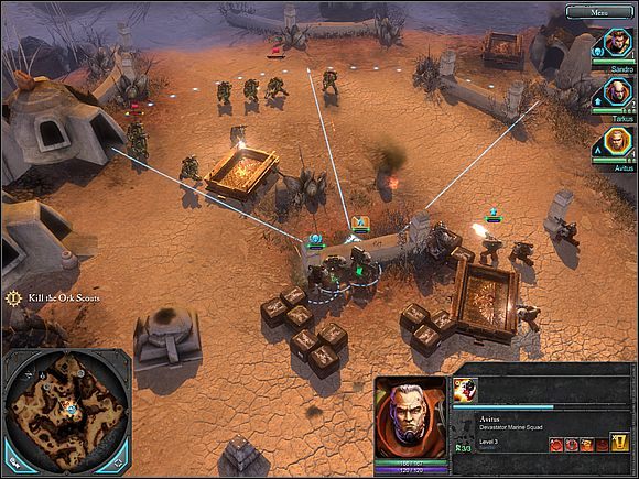 Avitus może zza murka komfortowo ostrzeliwać Orków. - 3. The True Enemy | Główny wątek Warhammer 40,000 Dawn of War II - Warhammer 40,000: Dawn of War II - poradnik do gry