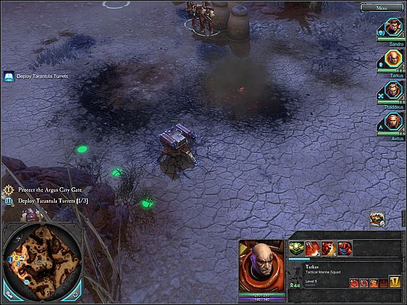 Każ Avitusowi i głównemu bohaterowi obserwować przejście do północnej części mapy, a Thaddeusowi i Tarkusowi nakaż obronę południowego przejścia - 4. The Defense of Argus Gate | Główny wątek Warhammer 40,000 Dawn of War II - Warhammer 40,000: Dawn of War II - poradnik do gry