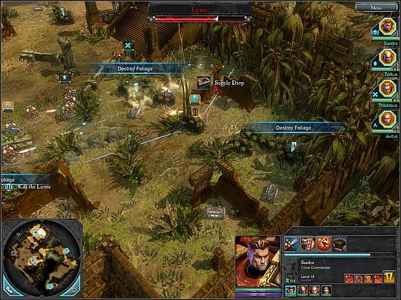 Gdy już pozbawisz Liktora kryjówek, wykończenie go zajmie Ci tylko kilka sekund - 6. Remains of the Dark Age - Walka z Liktorem | Główny wątek - Warhammer 40,000: Dawn of War II - poradnik do gry