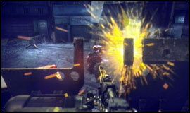 Po dwóch falach ataków od frontu, trzeci atak nastąpi od tyłu, od strony kolejki linowej - Plac Visariego | Misje Killzone 2 - Killzone 2 - poradnik do gry