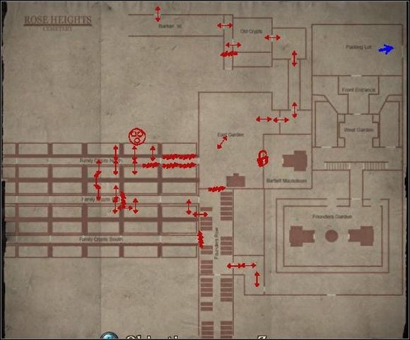 Idź w lewo, a następnie tak jak prowadzi droga - Rose Heights Cemetary | Shepherds Glen w Silent Hill Homecoming - Silent Hill: Homecoming - poradnik do gry