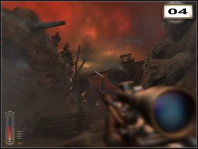 Ścieżka wzdłuż rzeki wypełniona jest niemieckimi żołnierzami, więc z pewnością przyda się podniesiony w składzie z gazem karabin snajperski - Rozdział 4 - Twierdza (cz.1) | Solucja NecroVision - NecroVision - poradnik do gry