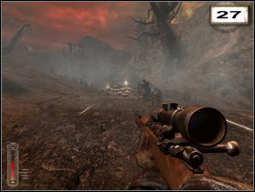 Dołącz do bitwy kiedy będzie Ci wygodnie i przed zejściem do dobrze strzeżonego posterunku, odwiedź głęboką jaskinię po prawej (28) - Rozdział 4 - Twierdza (cz.2) | Solucja NecroVision - NecroVision - poradnik do gry