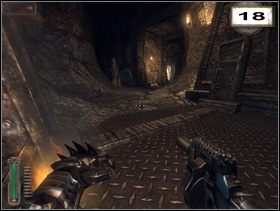 Zostawiając za sobą trupy i resztki spalonych smoczków, dotrzemy bowiem do ukochanego mecha, choć zamiast przeskakiwania przez barierkę (17), można uprzednio wejść do wydrążonego w skale tunelu (18) - Rozdział 6 - Krecie Podziemie (cz.2) | Solucja NecroVision - NecroVision - poradnik do gry
