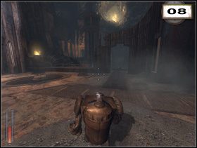 Nowo powstałym przejściem (8) doczłapiesz się na dróżkę prowadzącą wzdłuż wampirzej maszynerii - Rozdział 7 - Kryształowa komnata (cz.1) | Solucja NecroVision - NecroVision - poradnik do gry