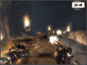 W tunelu czeka Cię kolejne starcie z liliputami (23), a po wejściu do oświetlonej magmą groty, z jeszcze jedną grupką pajęczaków - Rozdział 7 - Kryształowa komnata (cz.2) | Solucja NecroVision - NecroVision - poradnik do gry