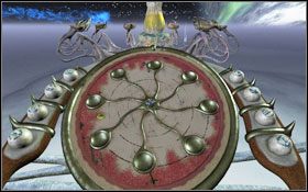 Osiem kulek, które znajdują się na obrzeżach, posiada identyczne znaki jak te na notatce - Rozdział III - Na-Tiexu (Astrologiczny Świat), cz. 2 | Opis przejścia - Aura: Fate of the Ages - poradnik do gry