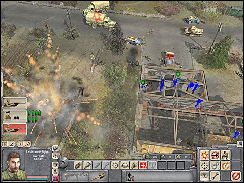 Aleksjej jest tu bowiem najważniejszy, to przede wszystkim on musi dotrzeć w jednym kawałku na skraj lasu na obrzeżach wioski, w pobliżu miejsca, w którym na początku rozgrywki zwerbowałeś kilku partyzantów - Misja 3 P.O.W. - Kampania radziecka - Men of War - poradnik do gry