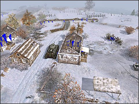 Po dłuższym okresie odpierania niemieckich ataków gra wyda ci rozkaz przejścia do kontrnatarcia i wyparcia nieprzyjaciela z wioski (counter-attack and drive the enemy out of the village) , której broniłeś na początku - Misja 4 Moscow is Behind Us! - Kampania radziecka - Men of War - poradnik do gry
