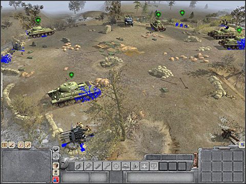 Kiedy już zorganizujesz swoją defensywę na tym wzniesieniu i upłynie czas na to działanie przeznaczony będziesz musiał poradzić sobie z niemieckimi wozami pancernymi, które zaczną wtaczać się na planszę drogami biegnącymi od zachodu i wschodu i próbującymi odbić wzgórze oraz zniszczyć kolumnę radzie - Misja 5 The Penal Unit (cz.2) - Kampania radziecka - Men of War - poradnik do gry