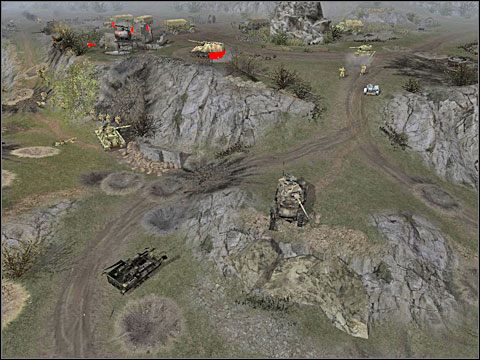 W końcu uda ci się zepchnąć Niemców głębiej i dorysuje się dalsza część mapy z niemiecką bazą, której obrońców również należy wyeliminować (eliminate enemy forces defending the base) - Misja 7 Behind Enemy Lines (cz.3) - Kampania radziecka - Men of War - poradnik do gry