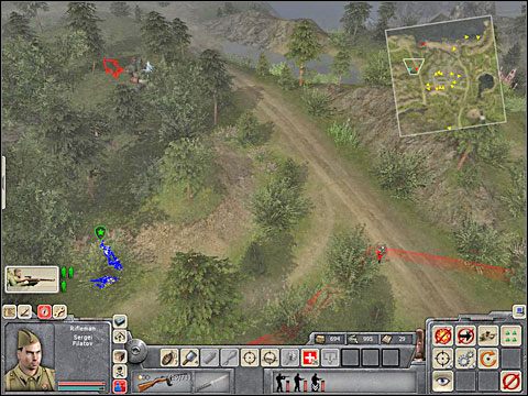 Kolejne zadanie dla twojego tym razem 4-osobowego już oddziału polega na zinfiltrowaniu tej wielkiej, niemieckiej bazy znajdującej się w okolicy i zlokalizowaniu archiwum z dokumentami (infiltrate the centre and locate the documents archive) - Misja 8 Chasing Shadows (cz.2) - Kampania radziecka - Men of War - poradnik do gry