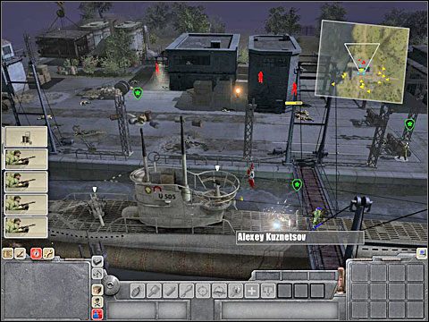 Kiedy właz w końcu puści (wystraszona załoga okrętu nie stanowi zagrożenia) pozostanie już tylko otworzyć śluzę doku (open the gate to the dock) - Misja 9 The Flying Dutchman (cz.2) - Kampania radziecka - Men of War - poradnik do gry