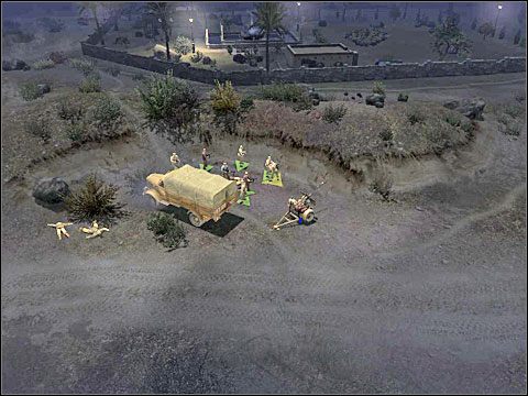 Po dostaniu się na teren ogrodzony murem każ żołnierzom wstrzymać ogień (by czasem któryś nie wystrzelił z własnej woli) i podczołgać się pod główny budynek pośrodku, blokując wyjścia z rezydencji (block possible exits from the residence) - Misja 2 Armistice - Kampania Aliantów - Men of War - poradnik do gry