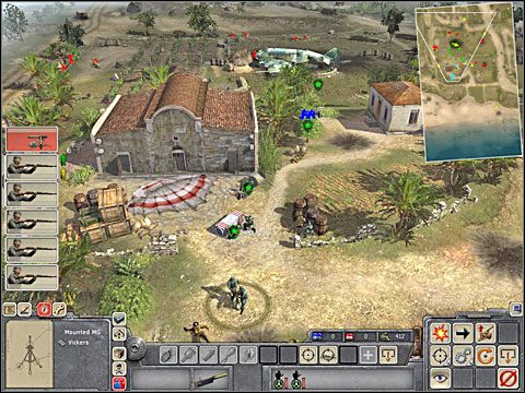 Wcześniej i również z lewej może zjawić się brytyjski dżip uzbrojony w wielkokalibrowy karabin maszynowy (wkm) - staraj się wykorzystać ten pojazd w walce (o ile samochód będzie jeszcze na chodzie) po uprzednim zastrzeleniu jego pasażerów - Misja 1 Merkury (cz.1) - Kampania niemiecka - Men of War - poradnik do gry