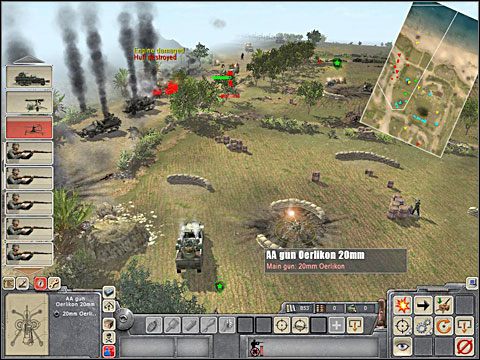 Po rozbiciu w drobny mak brytyjskiej kolumny zmotoryzowanej otrzymasz kolejne wytyczne - wyeliminować wrażą armatę przeciwlotniczą (eliminate the AA gun) , tym razem na lewym (zachodnim) skrzydle - Misja 1 Merkury (cz.2) - Kampania niemiecka - Men of War - poradnik do gry