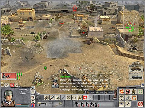 Kiedy zrobisz już trochę porządku na tym przednim skraju alianckiej obrony pododdziały twojej piechoty wesprą wreszcie czołgi - Misja 3 Desert Stronghold (cz.1) - Kampania niemiecka - Men of War - poradnik do gry