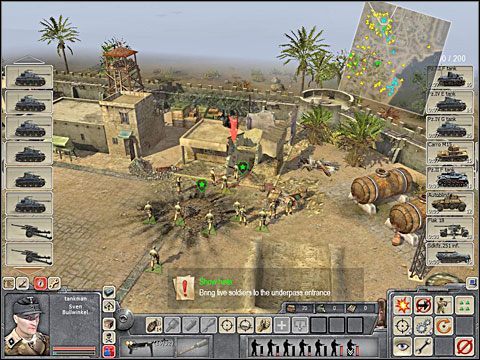 Zadaniem tych śmiałych wojaków będzie przejąć i zabezpieczyć rzeczony skład paliwa (secure the fuel depot) - Misja 3 Desert Stronghold (cz.3) - Kampania niemiecka - Men of War - poradnik do gry