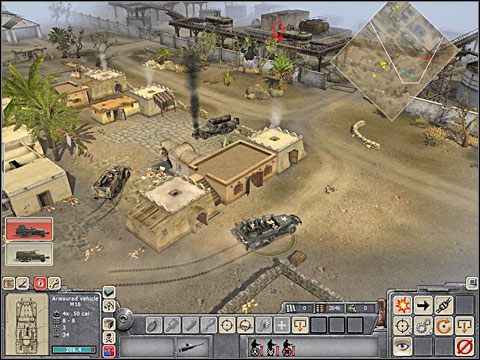 Na teren składu prowadzą dwie bramy - ustaw po transporterze naprzeciwko każdej - Misja 3 Desert Stronghold (cz.3) - Kampania niemiecka - Men of War - poradnik do gry