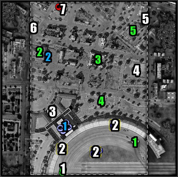 Oznaczenia na mapie - kolor biały (cele misji) - Misja 1 - Stampede (mapa) | Akt 1 | Codename Panzers - Zimna Wojna - Codename: Panzers - Zimna Wojna - poradnik do gry