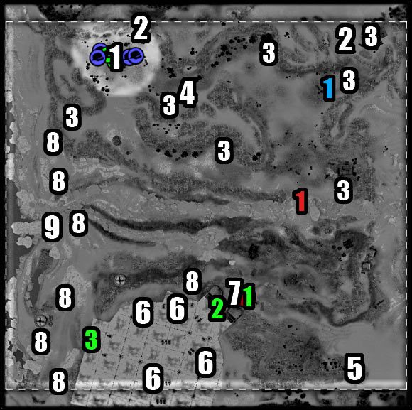 Oznaczenia na mapie - kolor biały (cele misji) - Misja 5 - Thus Spoke Zarathustra (mapa) | Akt 2 | Codename Panzers - Zimna Wojna - Codename: Panzers - Zimna Wojna - poradnik do gry