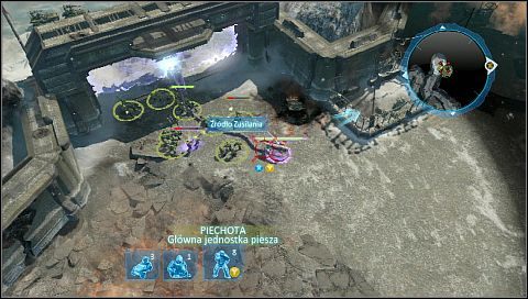 Przez bariery przechodzić może tylko piechota - wyślij kilku żołnierzy i każ im rozwalić generator - Misja 01 - Baza Alfa | Kampania | Halo Wars - Halo Wars - poradnik do gry