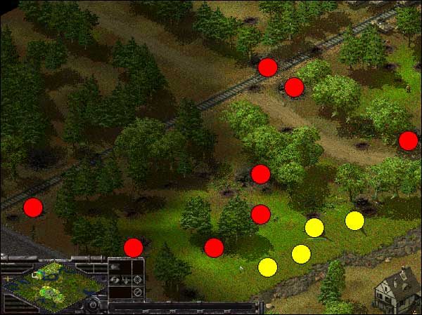 W tym miejscu jest również dużo oficerów niemieckich - Alianci: Misja 8 - Sudden Strike - Opis przejścia gry po stronie Aliantów - poradnik do gry