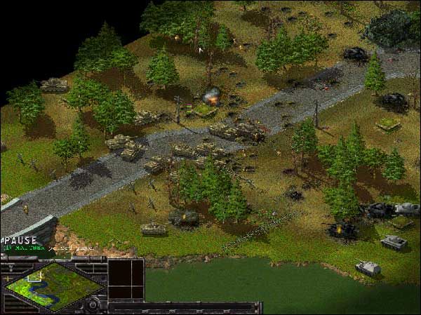 Kiedy wrogie jednostki przestaną nadjeżdżać przesuń swoje jednostki jeszcze trochę na wschód - Alianci: Misja 9 - Sudden Strike - Opis przejścia gry po stronie Aliantów - poradnik do gry