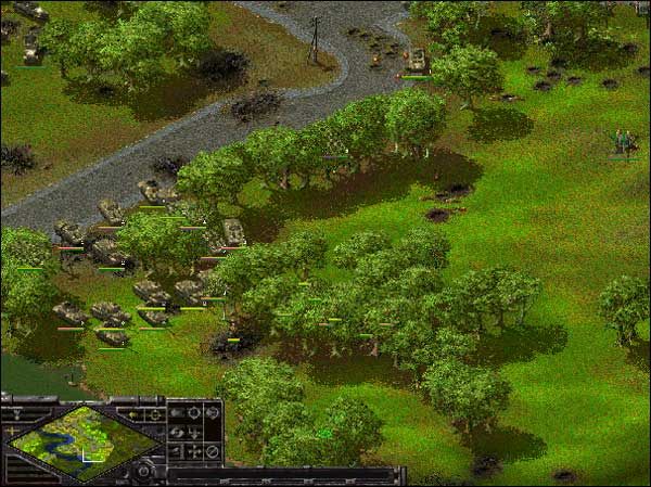 W tej południowej części kryje się dużo czołgów wroga, których nie warto atakować - Alianci: Misja 9 - Sudden Strike - Opis przejścia gry po stronie Aliantów - poradnik do gry