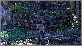 Dalsza droga była prosta - wystarczyło biec przed siebie i minąć malowniczy wodospad, od którego ścieżka skręcała w prawo do ciasnego wąwozu - Rozdział 2 The Search for El Dorado (cz.1) | Przygoda Uncharted Drakes Fortune - Uncharted: Drakes Fortune - poradnik do gry