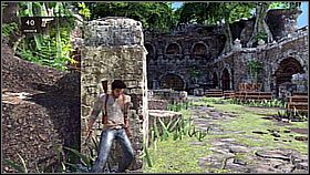 Wewnątrz Nate przeskoczył na drugą krawędź i znowu wyszedł na zewnątrz - Rozdział 6 Unlocking the Past | Przygoda | Solucja Uncharted Drakes Fortune - Uncharted: Drakes Fortune - poradnik do gry