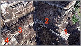 Na kolejnym dziedzińcu Drake skoczył na kolumnę przed sobą, a z niej w lewo - Rozdział 6 Unlocking the Past | Przygoda | Solucja Uncharted Drakes Fortune - Uncharted: Drakes Fortune - poradnik do gry