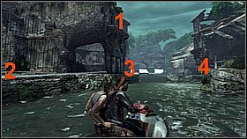 Za zakrętem zobaczyli kolejnych wrogów i beczki - ustawienie się koło nich nie było najmądrzejszym pomysłem - Rozdział 12 Heading Upriver | Przygoda | Solucja Uncharted Drakes Fortune - Uncharted: Drakes Fortune - poradnik do gry