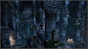 Będąc niejako na środku pomieszczenia Drake zobaczył dwa klucze po bokach - musiał je aktywować - Rozdział 15 On the Trail of the Treasure | Przygoda Uncharted Drakes Fortune - Uncharted: Drakes Fortune - poradnik do gry