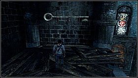 Będąc z powrotem na środkowych deskach Nate obrócił się w stronę zagłębienia po lewej (na dole znajdował się drugi dzwon) - Rozdział 15 On the Trail of the Treasure | Przygoda Uncharted Drakes Fortune - Uncharted: Drakes Fortune - poradnik do gry