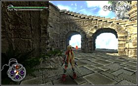 Pierwszy fragment artefaktu znajduje się pond schodami prowadzącymi na górną platformę - [ETAP] Wielka Brama | X-Blades - X-Blades - poradnik do gry