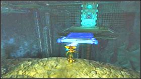 Przeskocz nad przepaścią, chwyć się niebieskiej rurki i przejdź po niej na rękach - Lythoin Caves | Opis przejścia Ratchet & Clank Quest for Booty - Ratchet & Clank: Quest for Booty - poradnik do gry