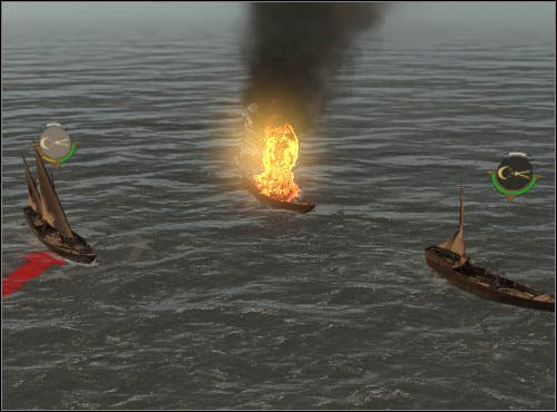 Okrętami rakietowymi można łatwo podpalić żagle przeciwnika. Pamiętaj, że płonące statki mogą w każdej chwili eksplodować. - Co atakować? | Bitwy morskie w Empire Total War - Empire: Total War - poradnik do gry
