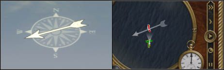 Długość brzechwy strzałki symbolizuje siłę wiatru. - Znaczenie wiatru | Bitwy morskie w Empire Total War - Empire: Total War - poradnik do gry