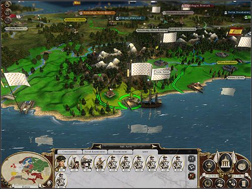 U wybrzeży Brazylii, zachodniej Afryki, Madagaskaru i Filipin znajdują się regiony służące do handlu kolonialnego - Floty | Mapa kampanii w Empire Total War - Empire: Total War - poradnik do gry