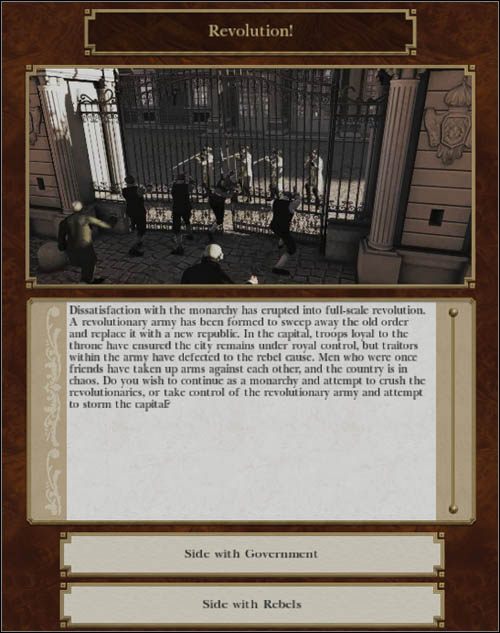 W przypadku pozostania przy rządzie będziesz musiał odeprzeć atak rewolucjonistów i zniszczyć ich w bitwach - Zamieszki i rewolucje | Zarządzanie regionami w Empire Total War - Empire: Total War - poradnik do gry