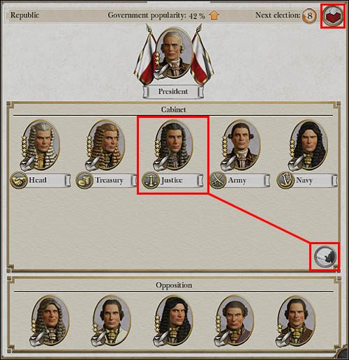 Albo sam minister sprawiedliwości, albo cały rząd. Wybór należy do Ciebie. - Zamieszki i rewolucje | Zarządzanie regionami w Empire Total War - Empire: Total War - poradnik do gry