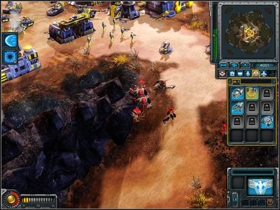 Aby zaoszczędzić czas, nastawiaj się na destrukcję konstrukcyjnych mateczników, gdyż po ich zrujnowaniu, w perzynę obróci się cały posterunek - Obrona archipelagu | Wyzwania główne | Command & Conquer Red Alert 3 - Powstanie - Command & Conquer: Red Alert 3 - Powstanie - poradnik do gry